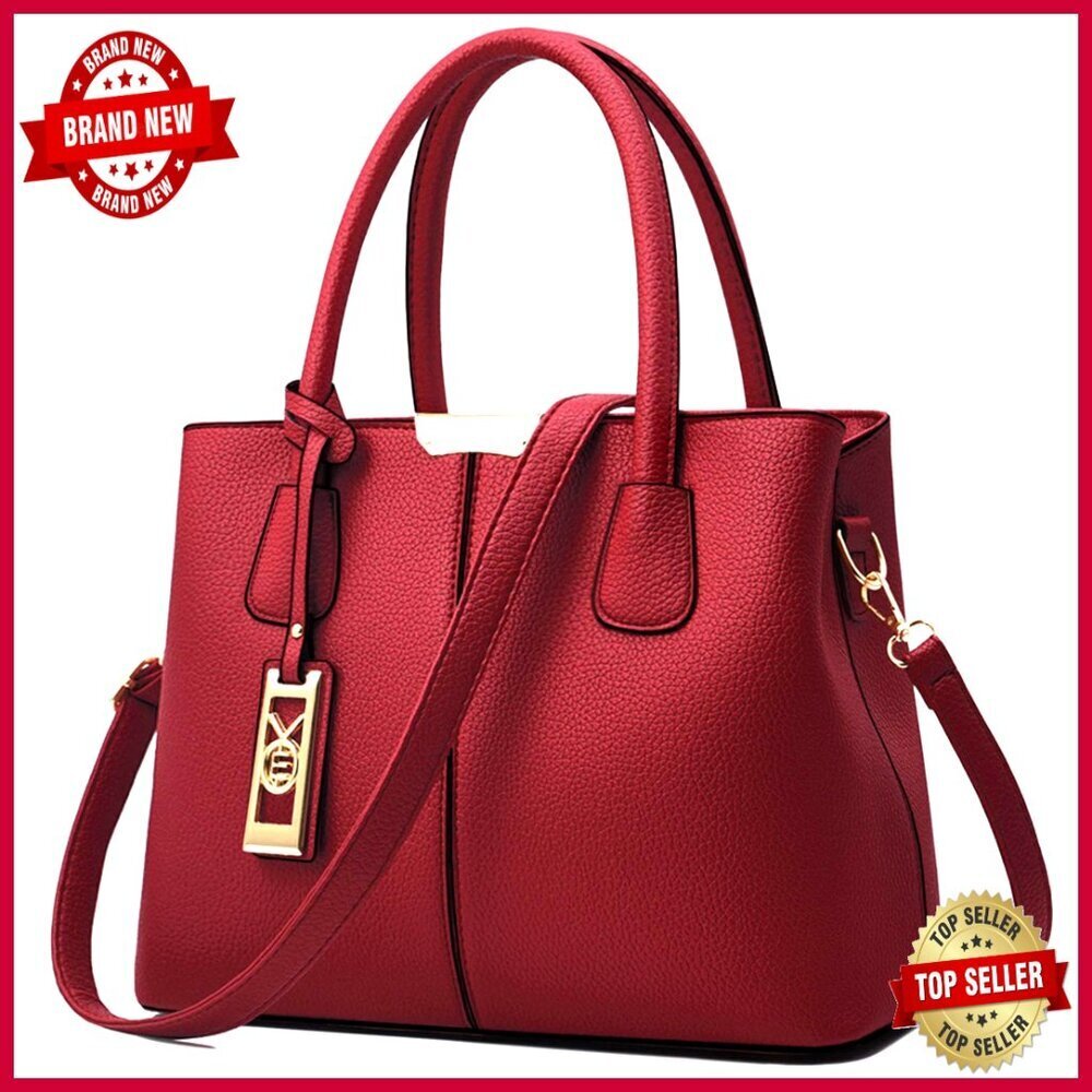 Medium PU Leather Satchel Tote with Removable Shoulder Strap